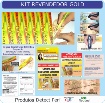 kit c/ 120 Canetas detectoras GOLD